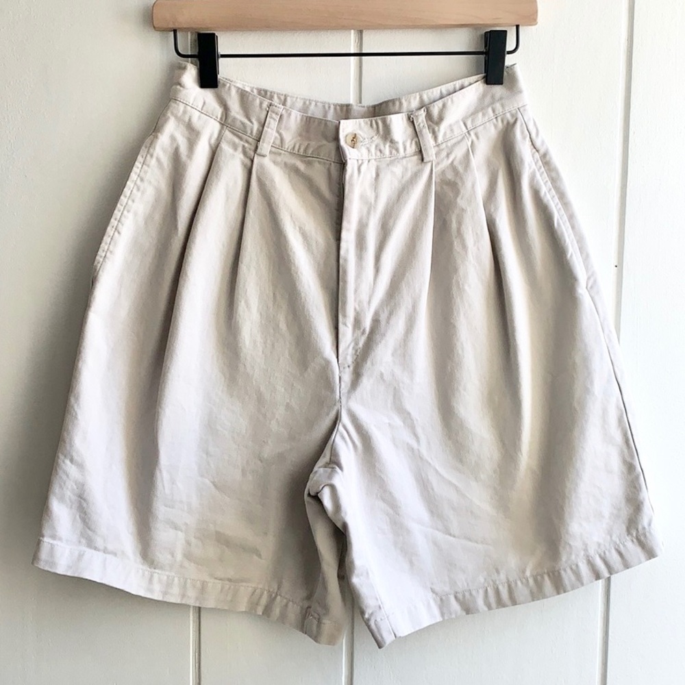 Brooks Brothers High Waist Women Shorts - Cream